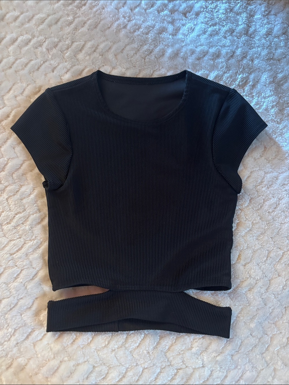 Five Dancewear Black Ribbed Top YL
